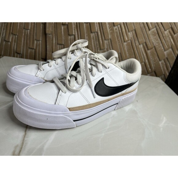 NIKE WOMEN COURT LEGACY LIFT PLATFORM SNEAKERS Shoes Sz 9 DM7590-100 - Picture 5 of 12